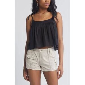 BP. Tie Strap Cotton Tent Tank in Black‎ Size Large NWT